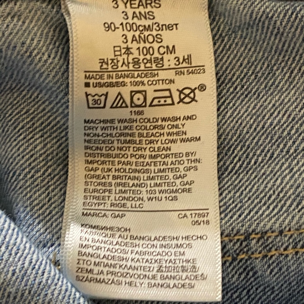 Gap Toddler Overalls  Denim with Blue Heart - Picture 5 of 5
